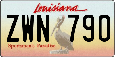 LA license plate ZWN790