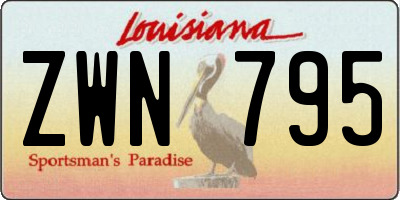 LA license plate ZWN795
