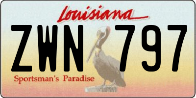 LA license plate ZWN797