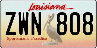 LA license plate ZWN808