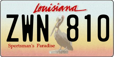 LA license plate ZWN810