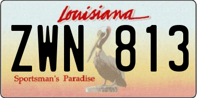 LA license plate ZWN813