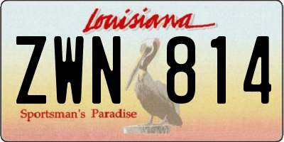 LA license plate ZWN814