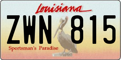 LA license plate ZWN815