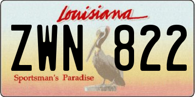 LA license plate ZWN822