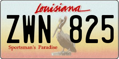 LA license plate ZWN825