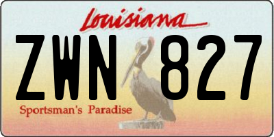 LA license plate ZWN827