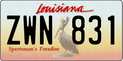 LA license plate ZWN831