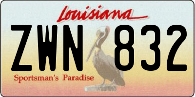 LA license plate ZWN832