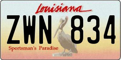 LA license plate ZWN834