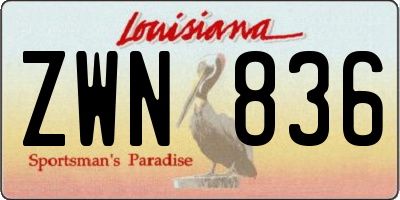 LA license plate ZWN836