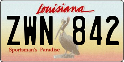 LA license plate ZWN842