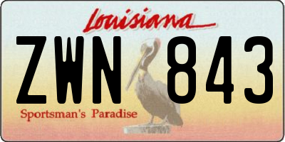 LA license plate ZWN843