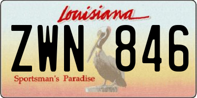 LA license plate ZWN846