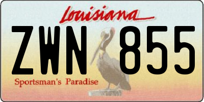 LA license plate ZWN855
