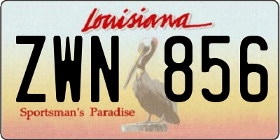 LA license plate ZWN856