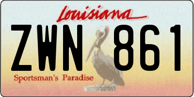 LA license plate ZWN861