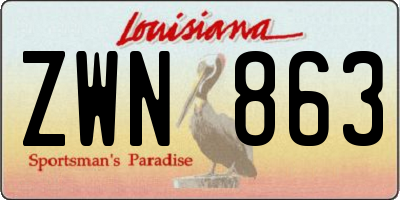 LA license plate ZWN863