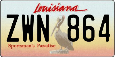 LA license plate ZWN864