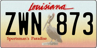 LA license plate ZWN873