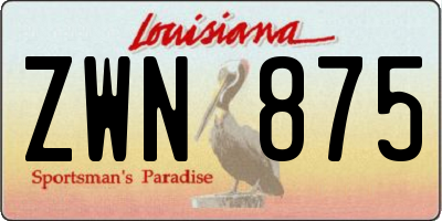 LA license plate ZWN875