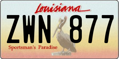 LA license plate ZWN877