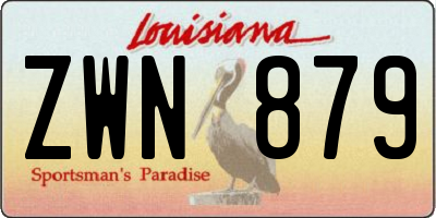 LA license plate ZWN879