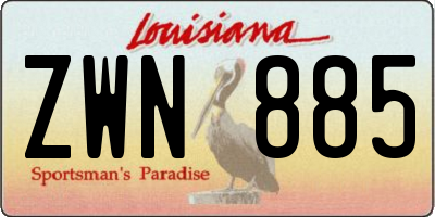 LA license plate ZWN885