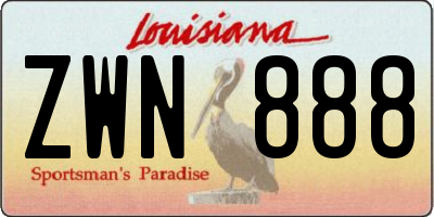 LA license plate ZWN888