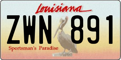 LA license plate ZWN891