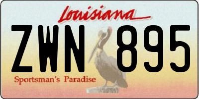 LA license plate ZWN895