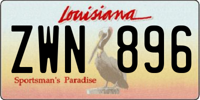 LA license plate ZWN896