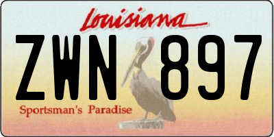 LA license plate ZWN897