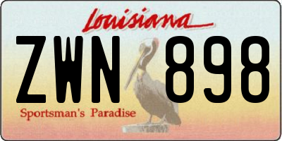 LA license plate ZWN898