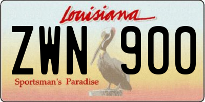 LA license plate ZWN900