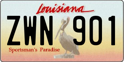 LA license plate ZWN901