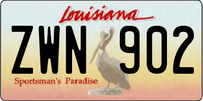 LA license plate ZWN902