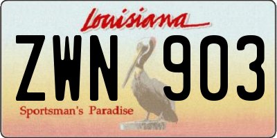 LA license plate ZWN903