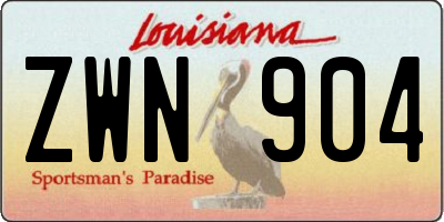 LA license plate ZWN904