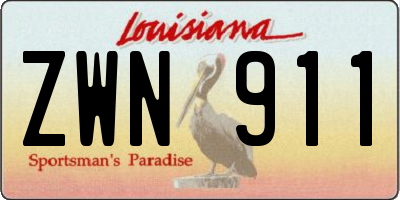 LA license plate ZWN911