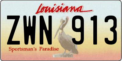 LA license plate ZWN913