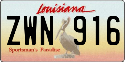 LA license plate ZWN916