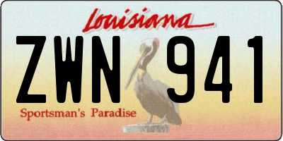 LA license plate ZWN941