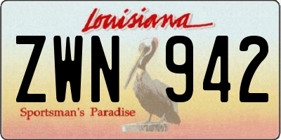 LA license plate ZWN942