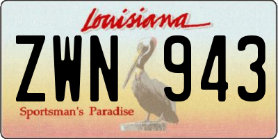 LA license plate ZWN943