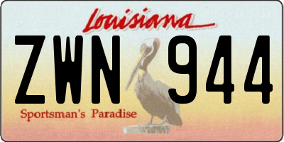 LA license plate ZWN944