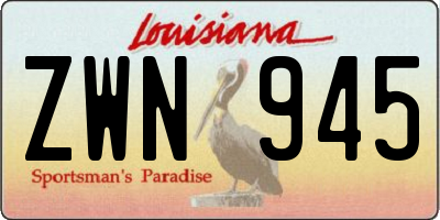 LA license plate ZWN945