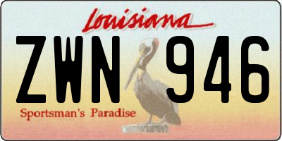 LA license plate ZWN946