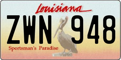 LA license plate ZWN948