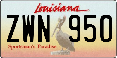 LA license plate ZWN950